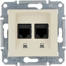 Розетка 2гн комп+комп RJ45+RJ45 с/у беж механизм Sedna Schneider Electric