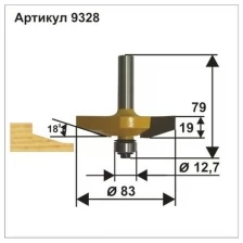 Фреза фигирейная горизонтальная ф83 x 19 мм хвостовик 12 мм Энкор 9328