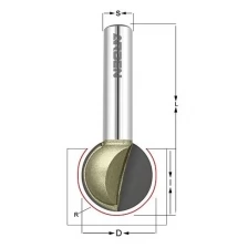 Фреза шар R=6.35 D=12.7x11x45 S=8 ARDEN 208821