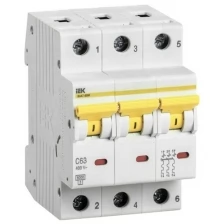 Выключатель автоматический модульный 3п C 63А 6кА ВА47-60M IEK MVA31-3-063-C